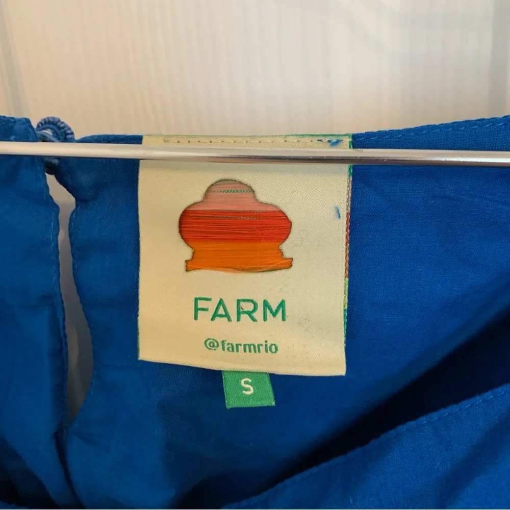 NWOT FARM Rio pineapple puff sleeve top